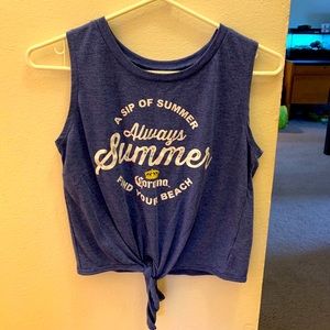 Corona Summer Tank Top Tie Front
